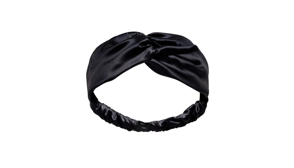 BLACK SILK HEADBAND